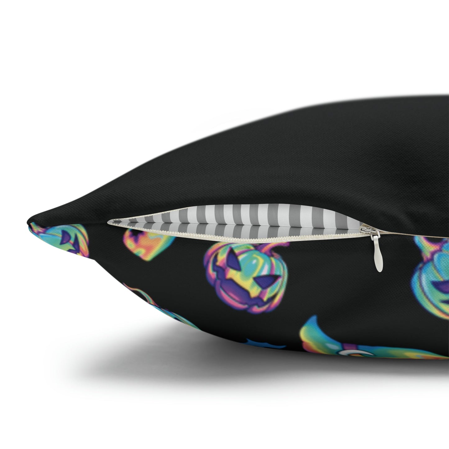 Cat-o’-Lantern Reversible Square Pillow Case - Black - Driftless Enchantments