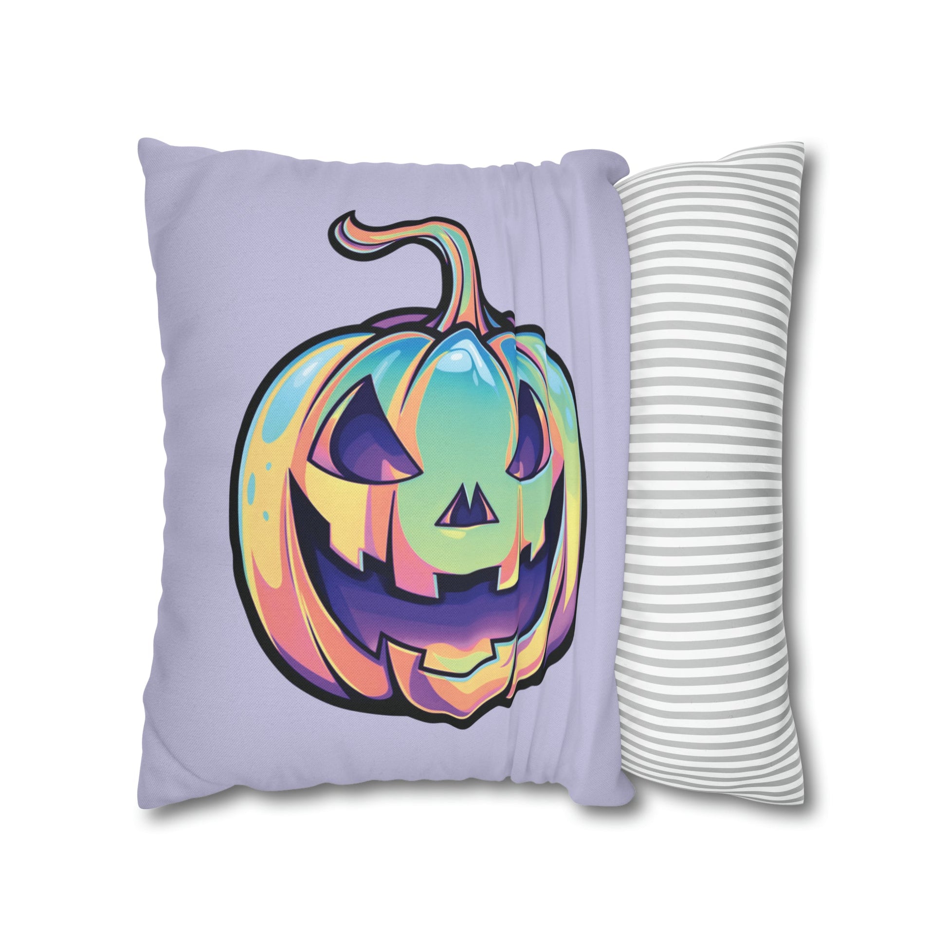 Cat-o’-Lantern Reversible Square Pillow Case - Violet - Driftless Enchantments