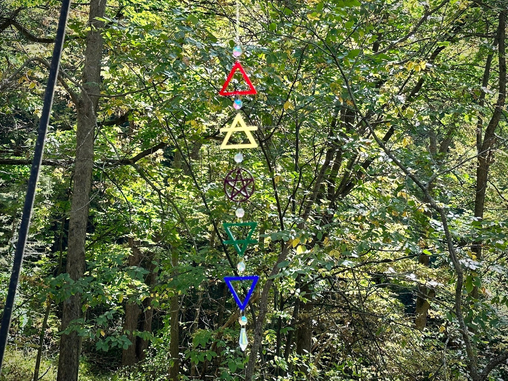 Crystal Elements Suncatcher | Earth, Air, Fire, Water, & Spirit - Vibrant - Driftless Enchantments