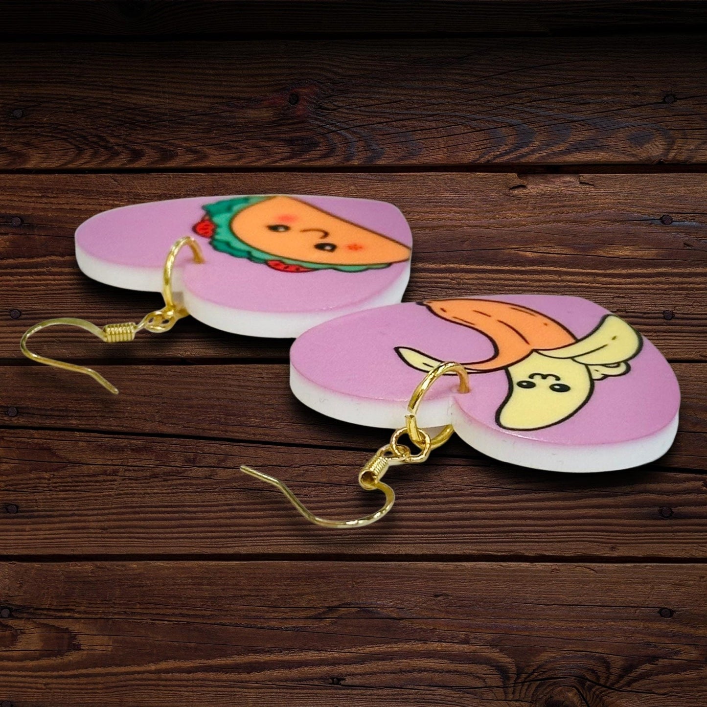 Flirty Taco & Banana Emoji Earrings - Painted Raina