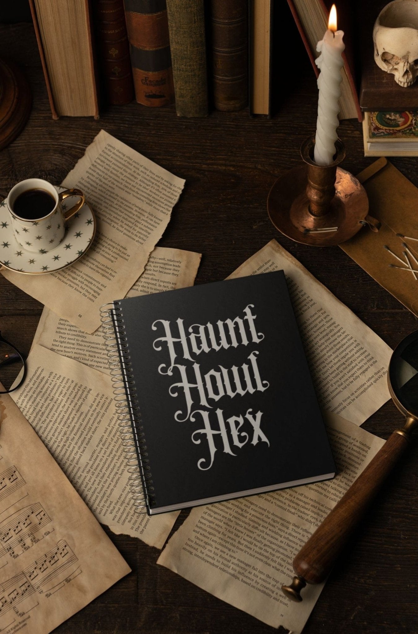 Haunt, Howl, Hex - Spiral Notebook - Driftless Enchantments