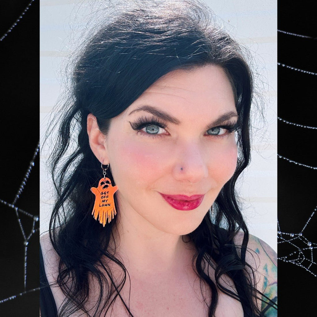 Iridescent BOOmer Ghost Earrings - Driftless Enchantments