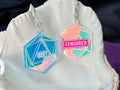 Iridescent Critical Roll D20 Earrings - Driftless Enchantments