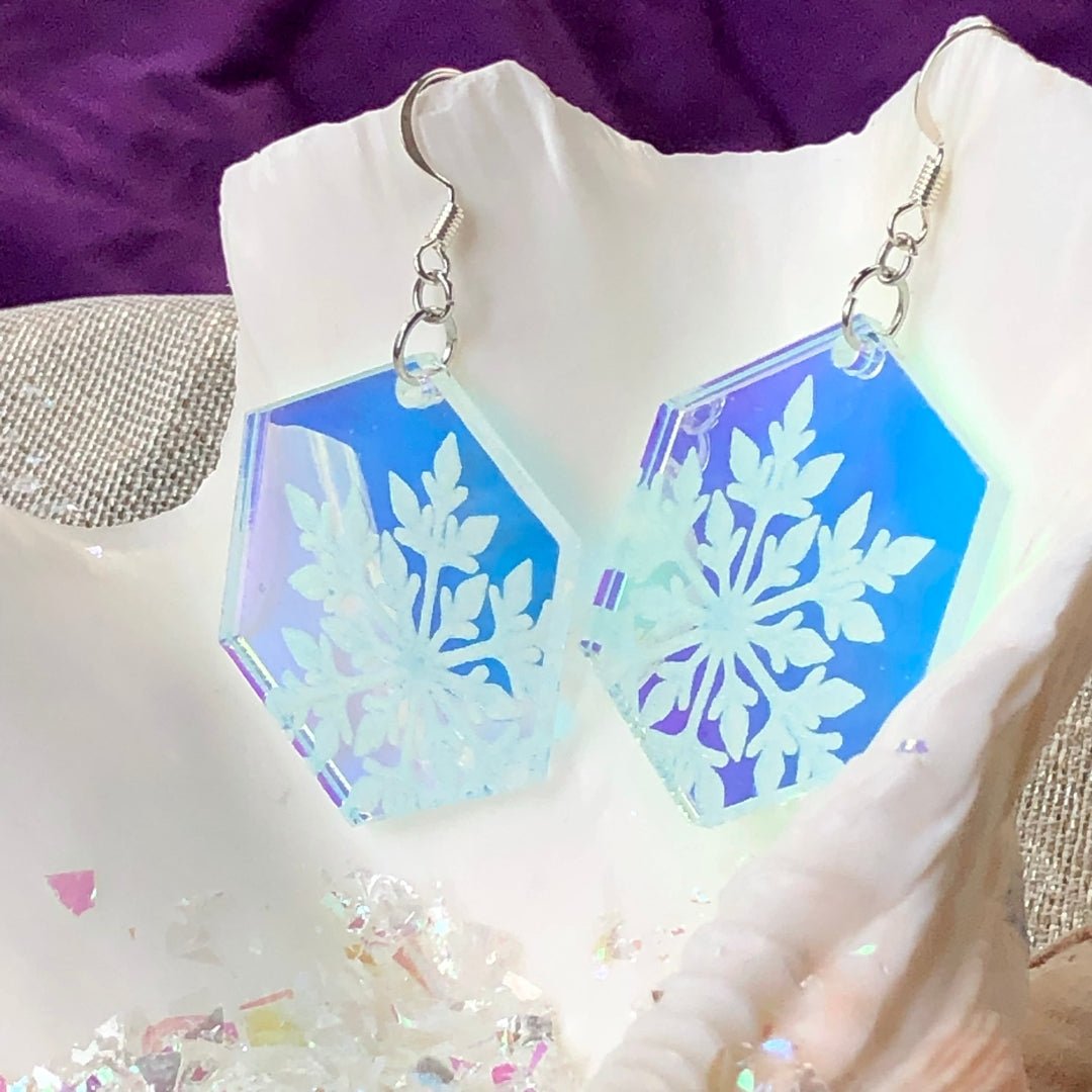 Iridescent Ice Crystal Earrings - Driftless Enchantments