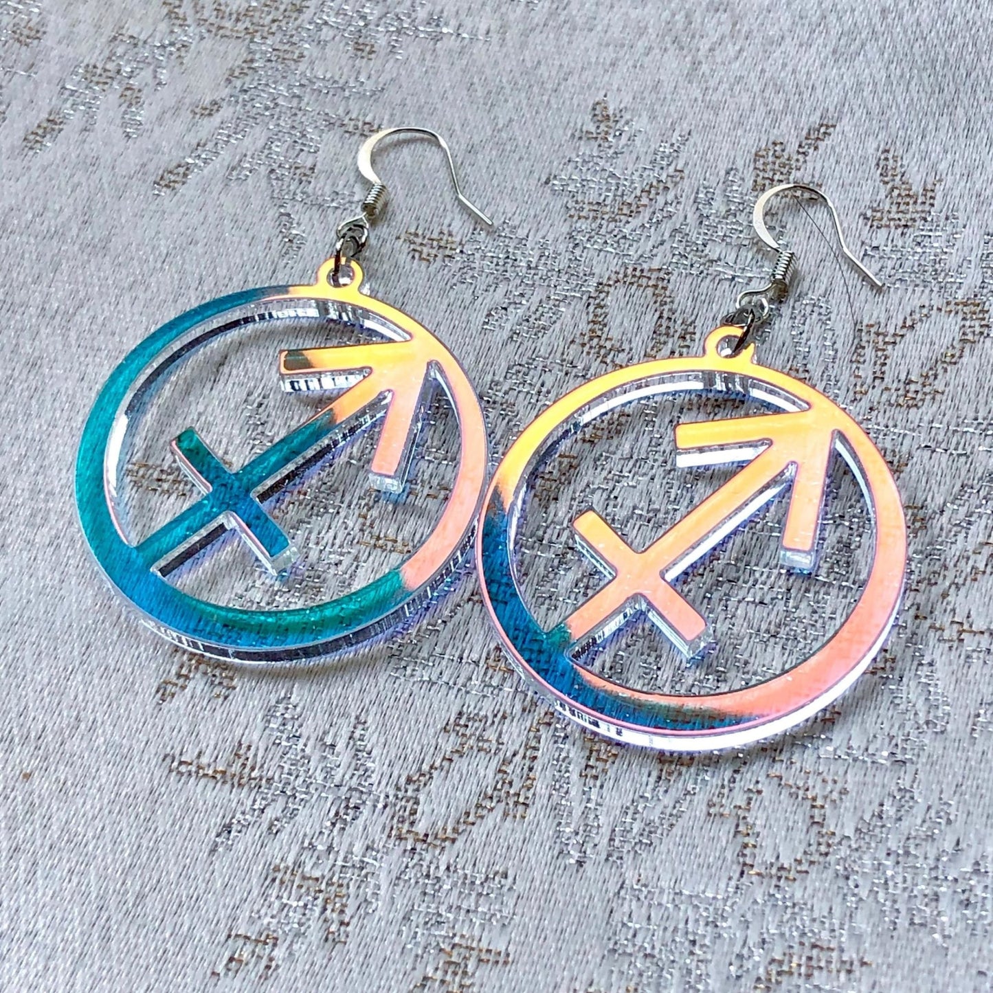 Iridescent Sagittarius Zodiac Earrings - Driftless Enchantments