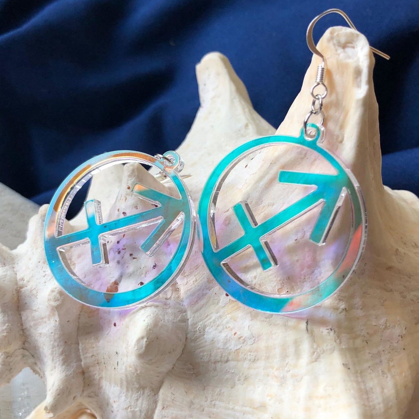 Iridescent Sagittarius Zodiac Earrings - Driftless Enchantments