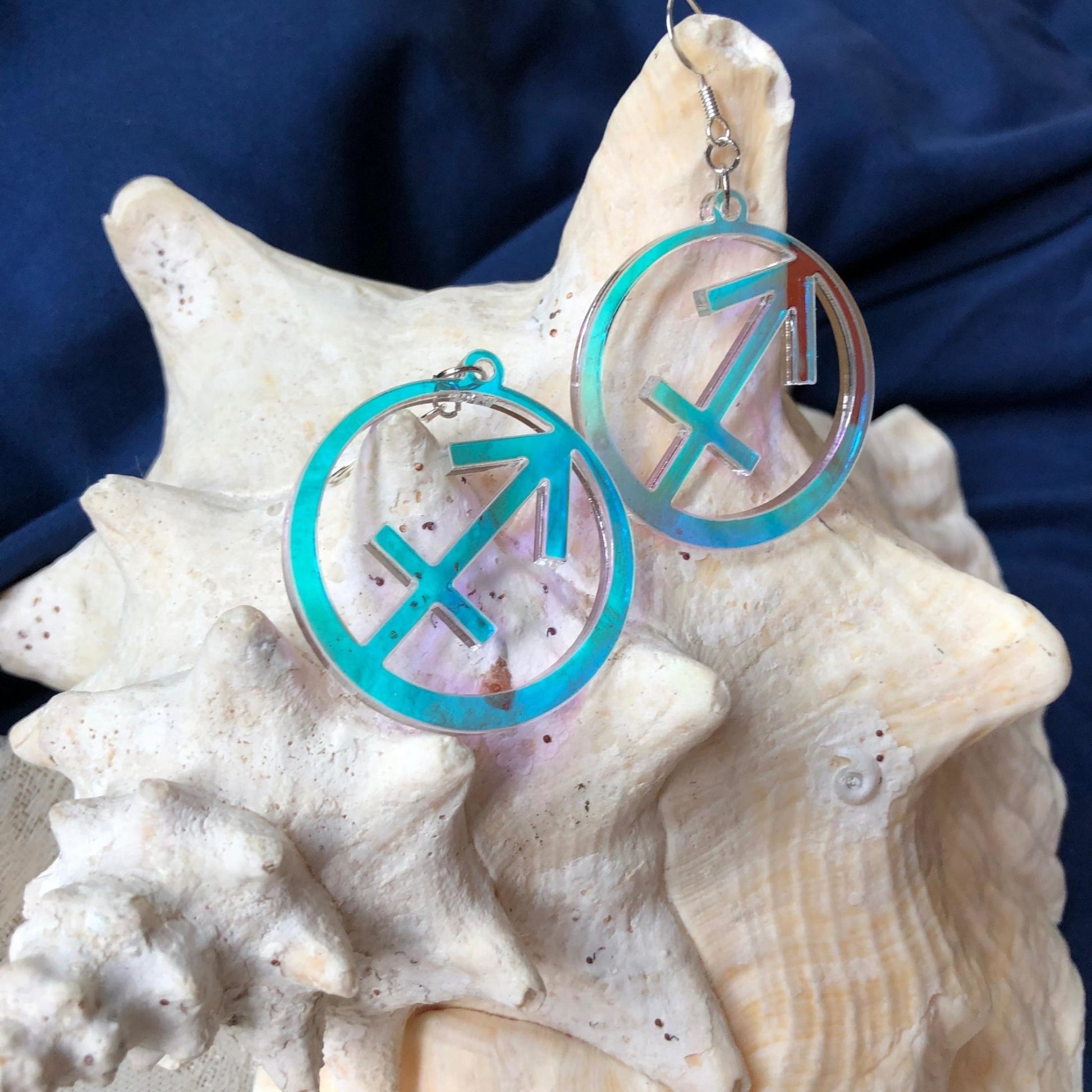 Iridescent Sagittarius Zodiac Earrings - Driftless Enchantments