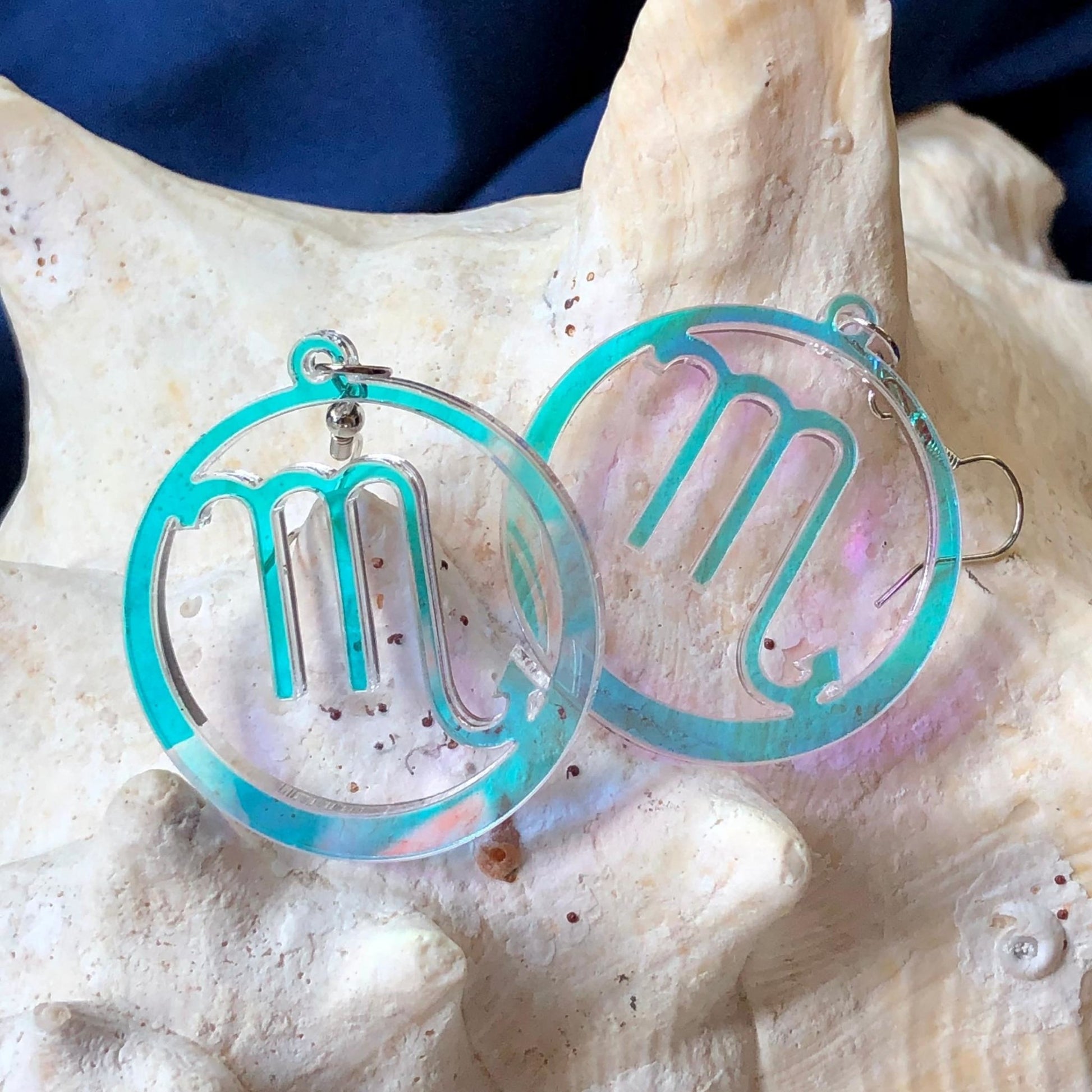 Iridescent Scorpio Zodiac Earrings - Driftless Enchantments