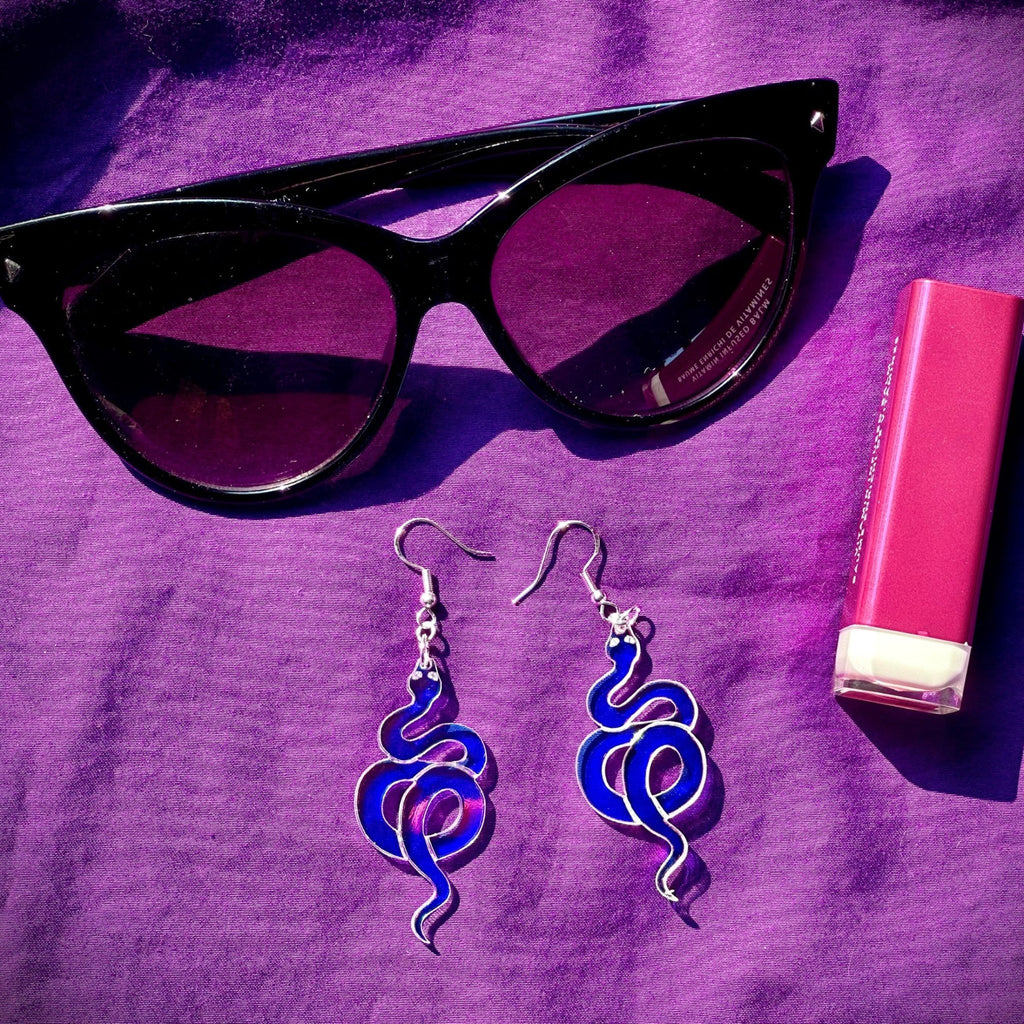 Iridescent Snake Earrings - Driftless Enchantments