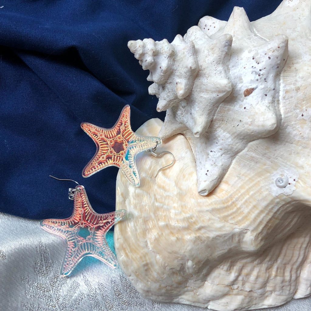 Iridescent Starfish Earrings - Driftless Enchantments