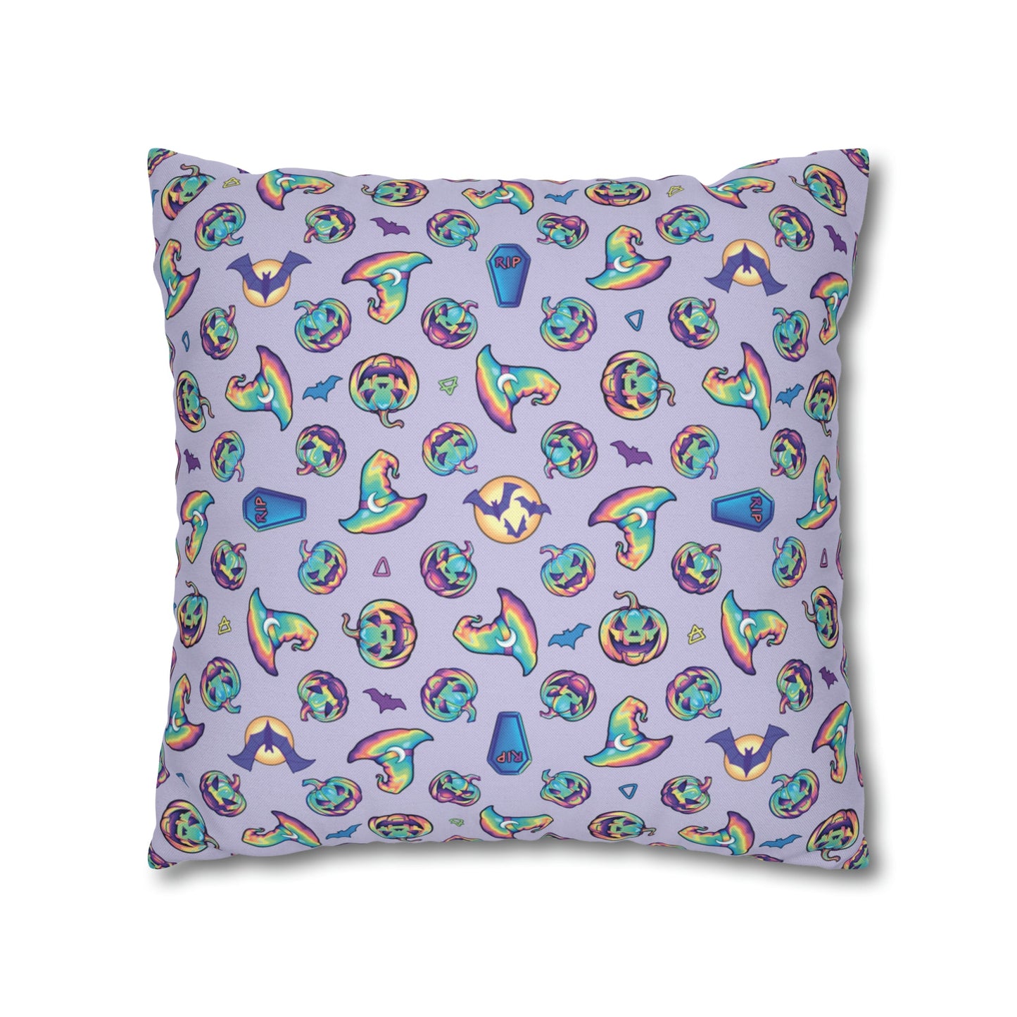Jag-o’-Lantern Reversible Square Pillow Case - Violet - Driftless Enchantments
