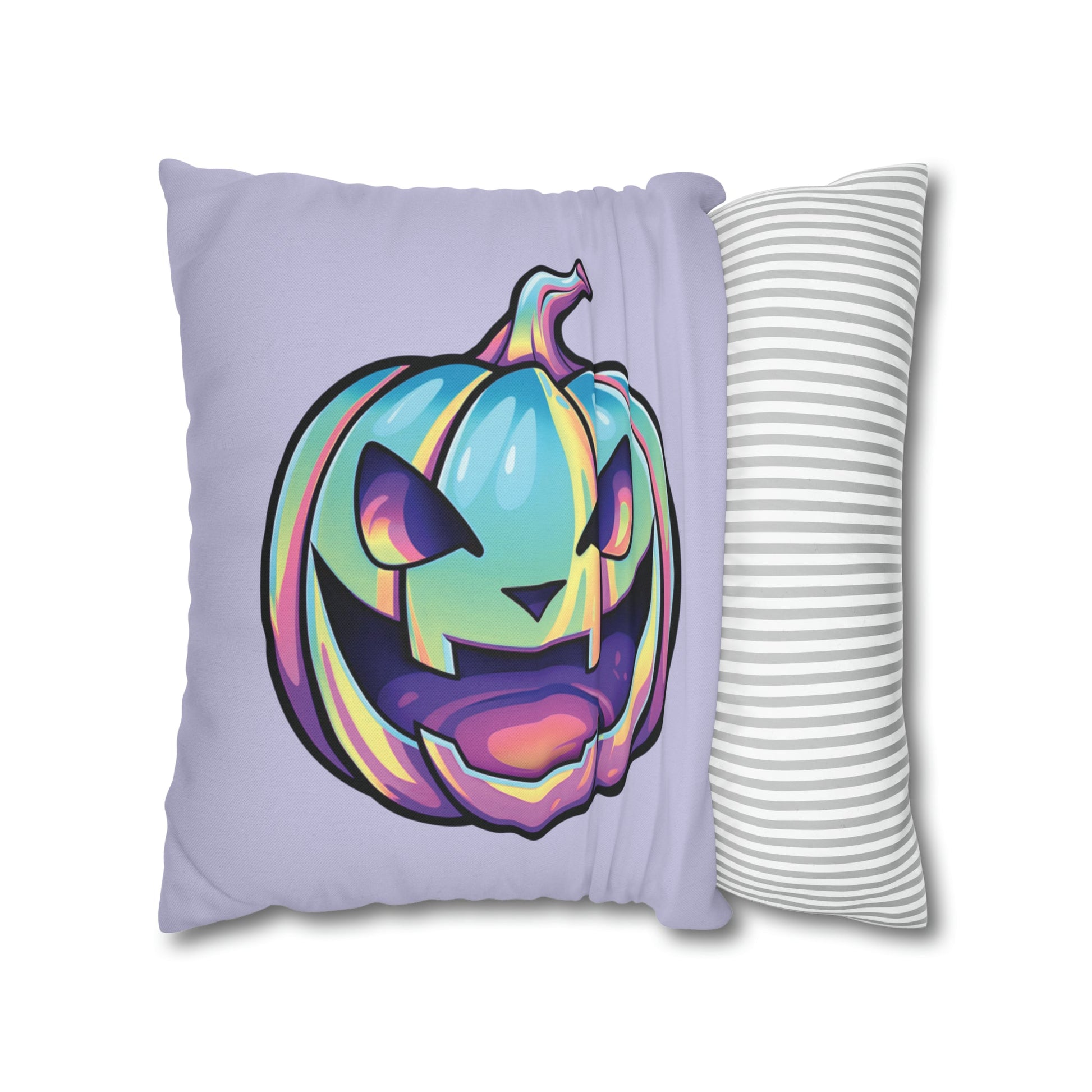 Jag-o’-Lantern Reversible Square Pillow Case - Violet - Driftless Enchantments
