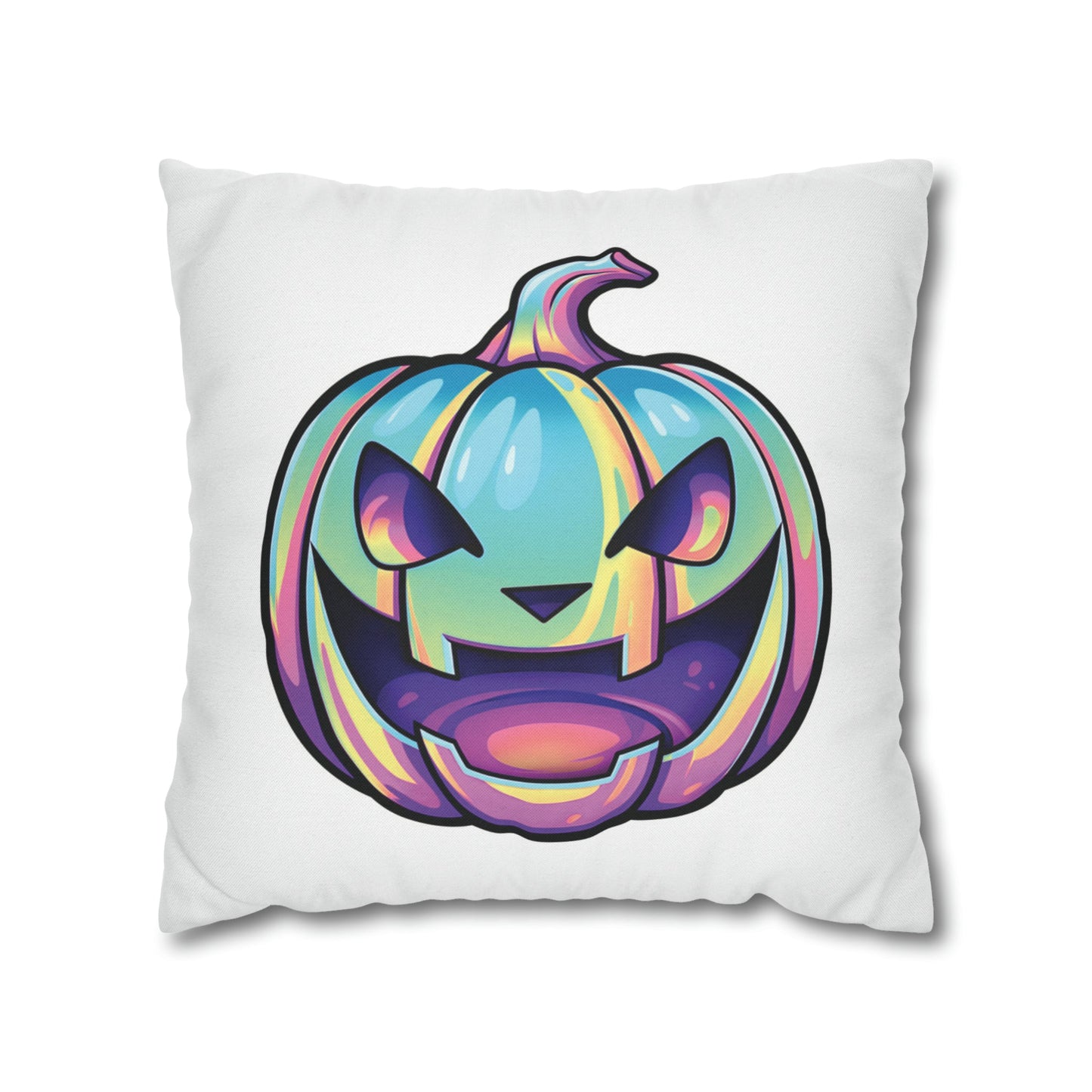 Jag-o’-Lantern Reversible Square Pillow Case - White - Driftless Enchantments