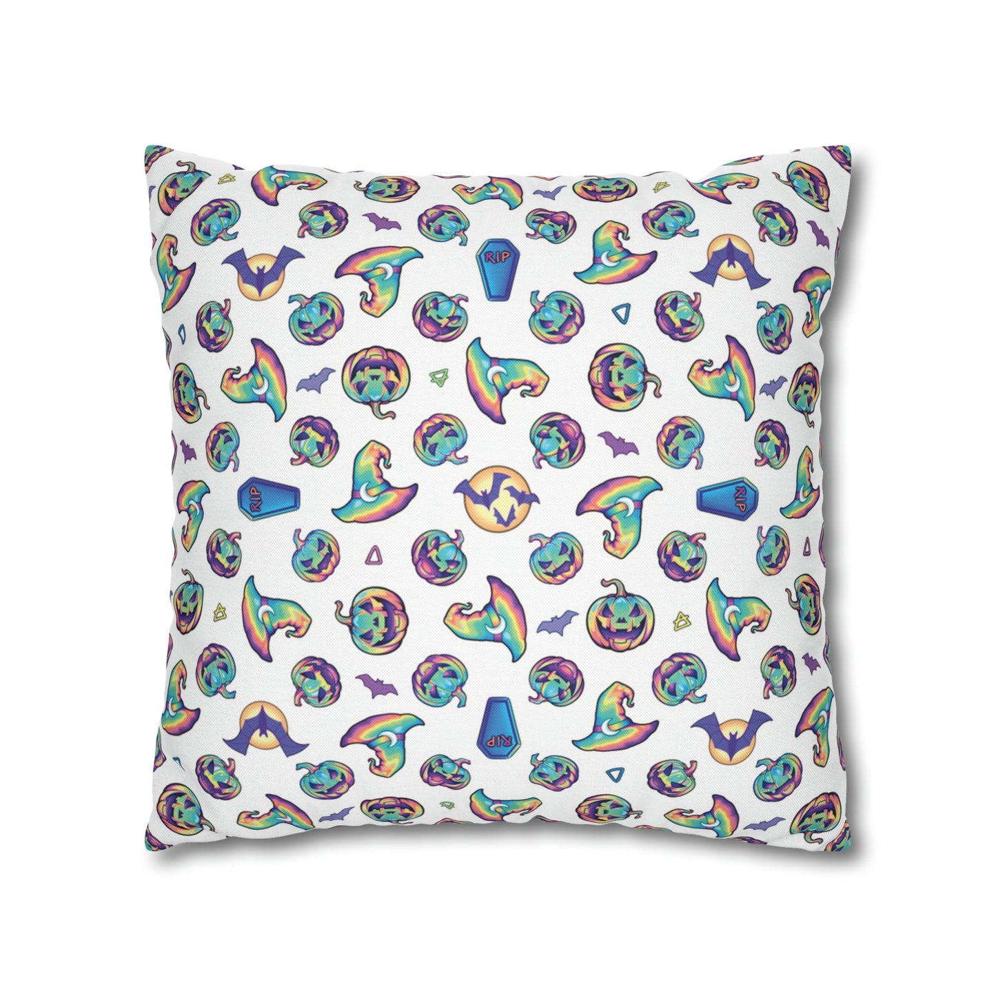 Jag-o’-Lantern Reversible Square Pillow Case - White - Driftless Enchantments