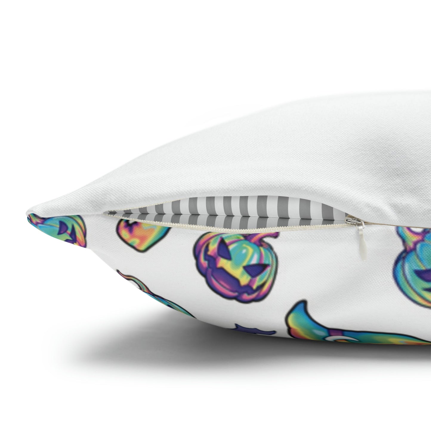 Jag-o’-Lantern Reversible Square Pillow Case - White - Driftless Enchantments