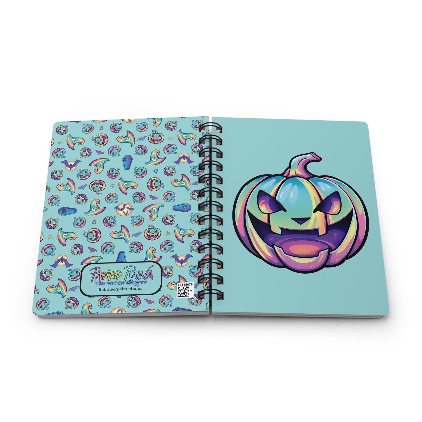 Jag-o'-Lantern Spiral Bound Journal - Aqua - Driftless Enchantments