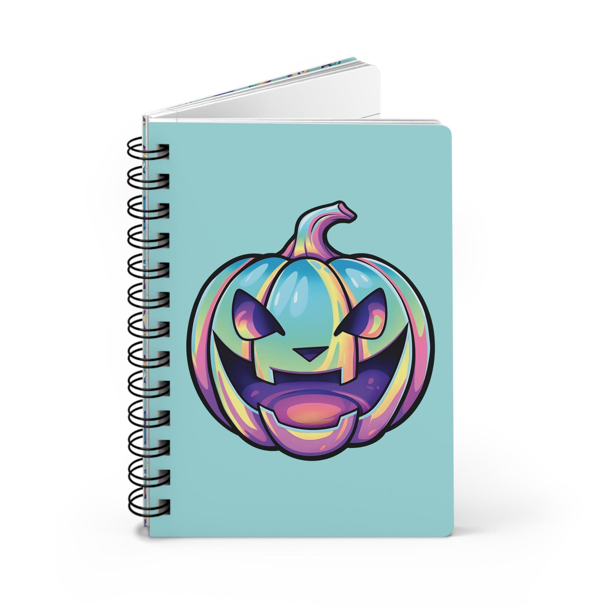 Jag-o'-Lantern Spiral Bound Journal - Aqua - Driftless Enchantments