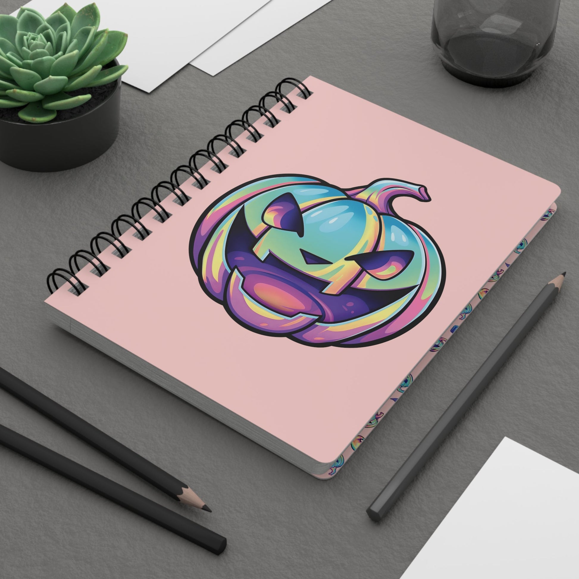 Jag-o'-Lantern Spiral Bound Journal - Coral - Driftless Enchantments