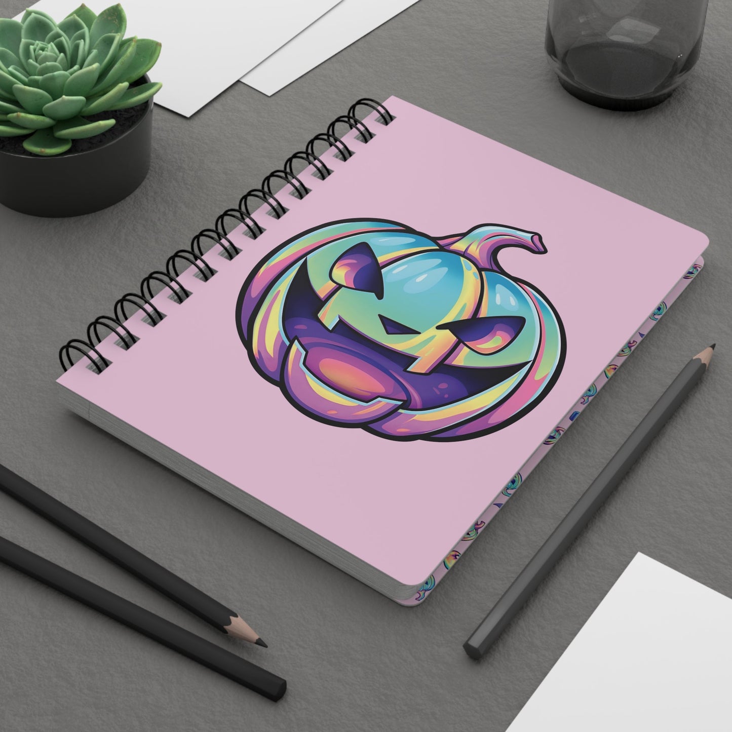 Jag-o'-Lantern Spiral Bound Journal - Pink - Driftless Enchantments