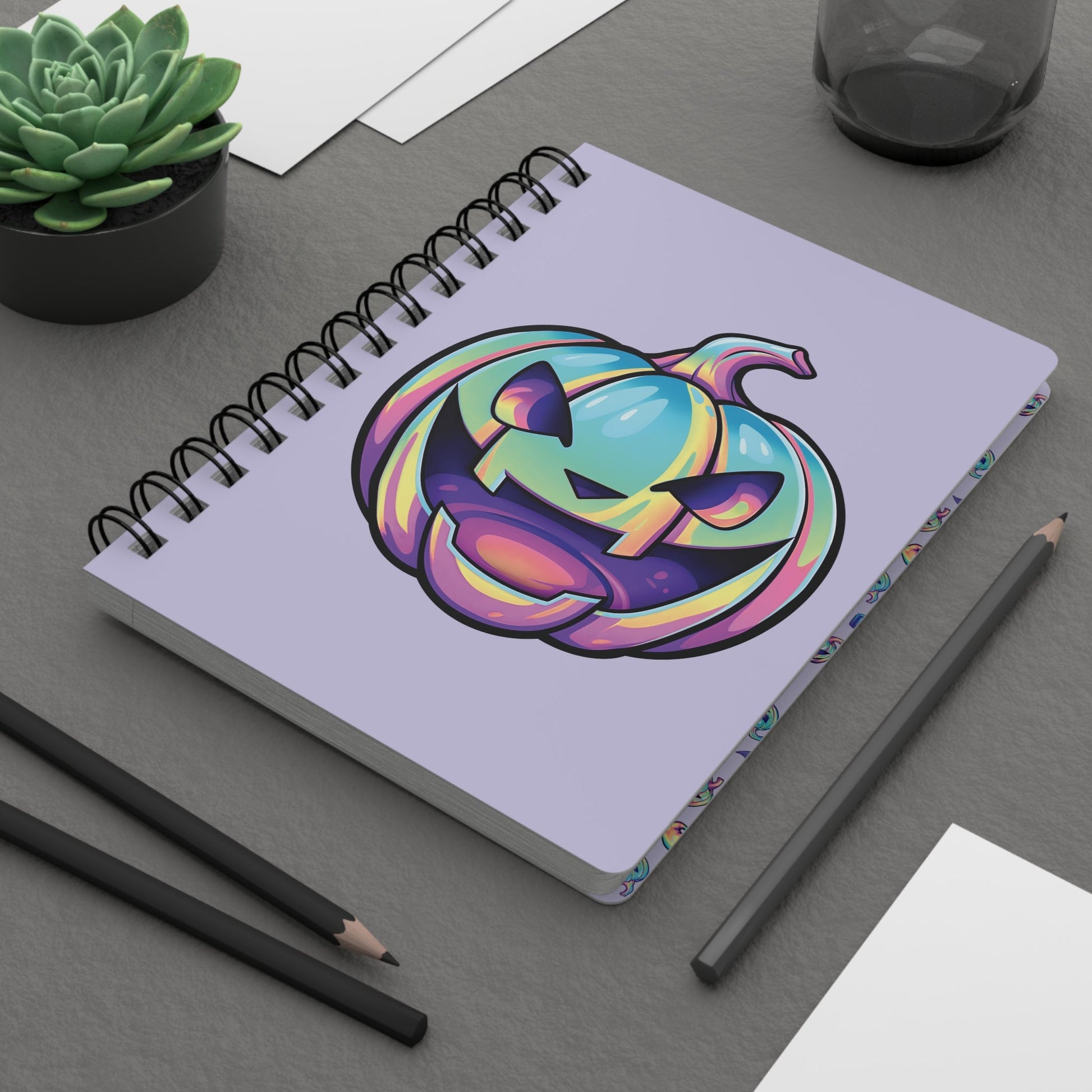 Jag-o'-Lantern Spiral Bound Journal - Violet - Driftless Enchantments