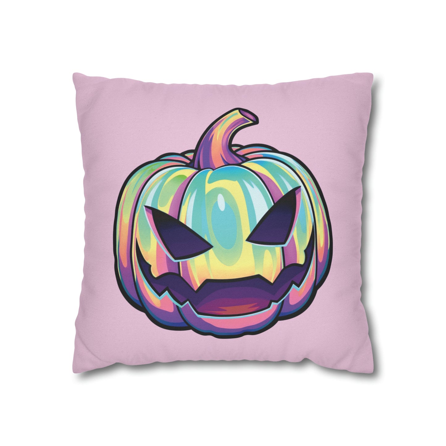 Joke-o’-Lantern Reversible Square Pillow Case - Pink - Driftless Enchantments