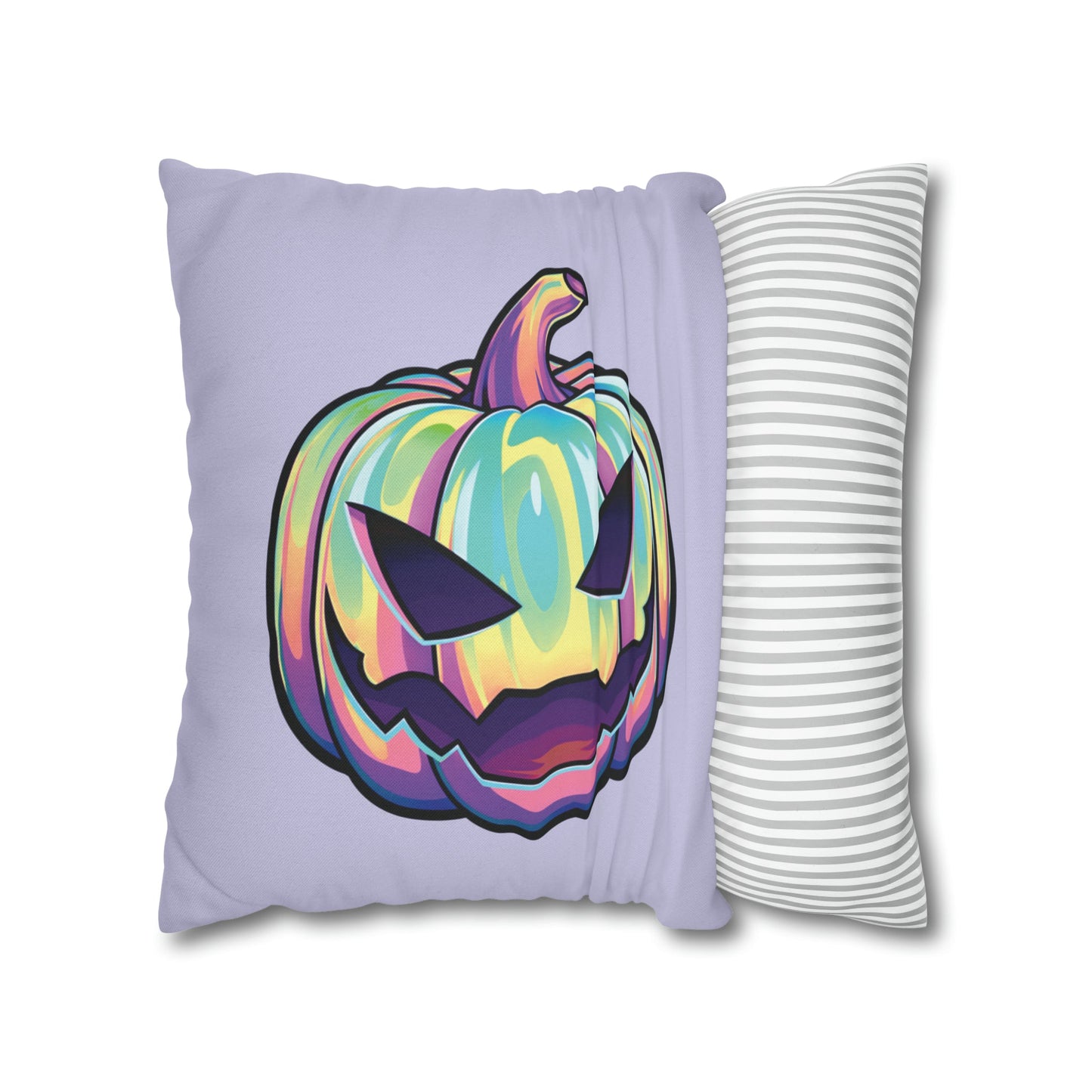 Joke-o’-Lantern Reversible Square Pillow Case - Violet - Driftless Enchantments