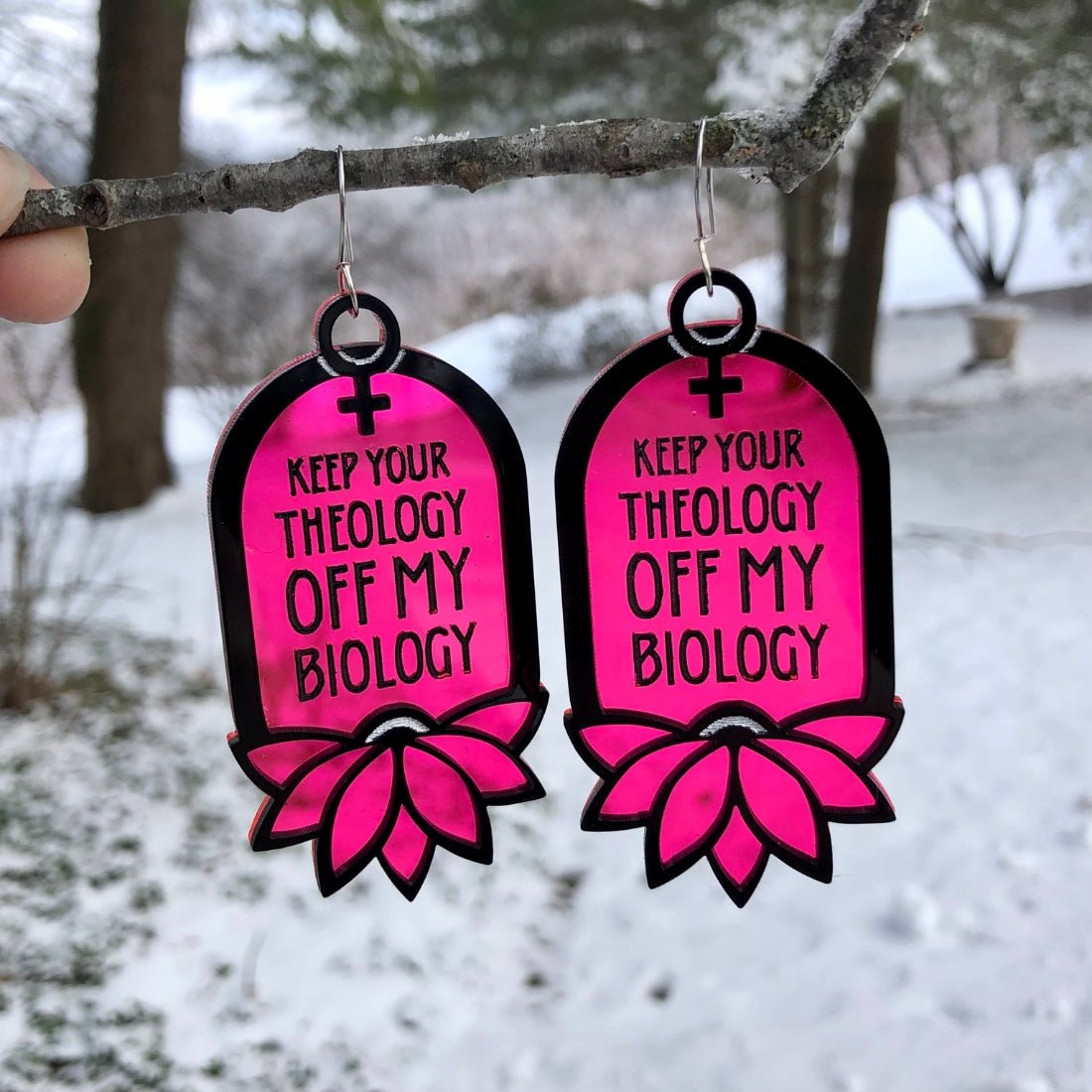 Keep Your Theology Off My Biology Statement Jewelry - Driftless Enchantments