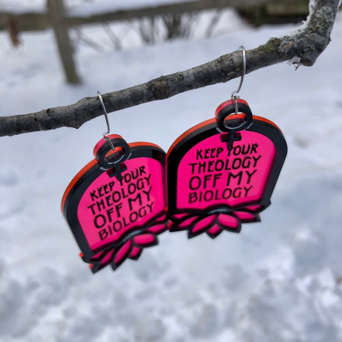 Keep Your Theology Off My Biology Statement Jewelry - Driftless Enchantments