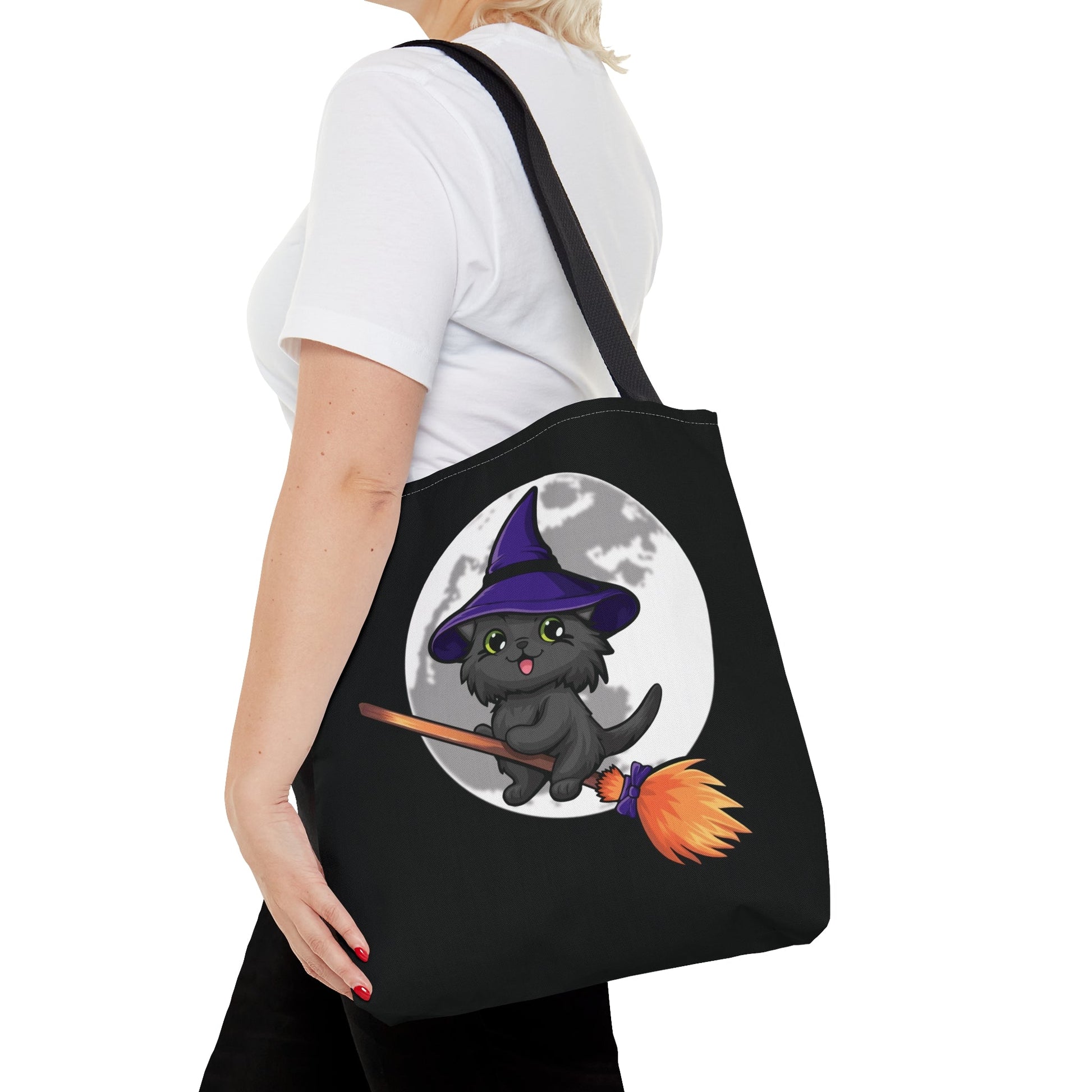 Kitty Flew Over the Moon Tote Bag - Driftless Enchantments