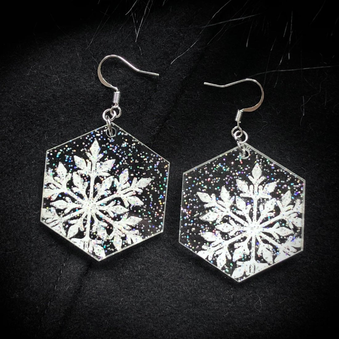 Magical Glitter Ice Crystal Earrings - Driftless Enchantments