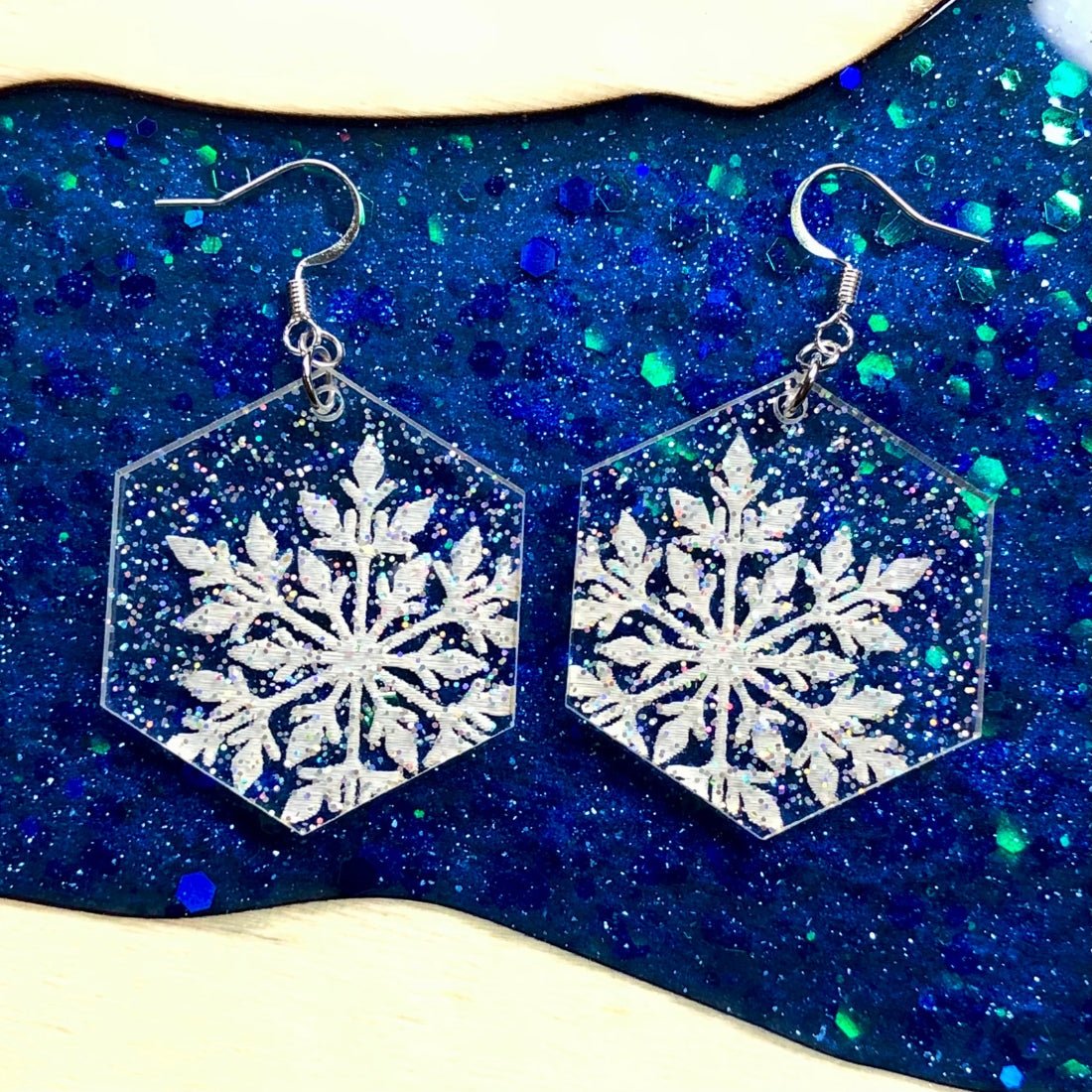 Magical Glitter Ice Crystal Earrings - Driftless Enchantments