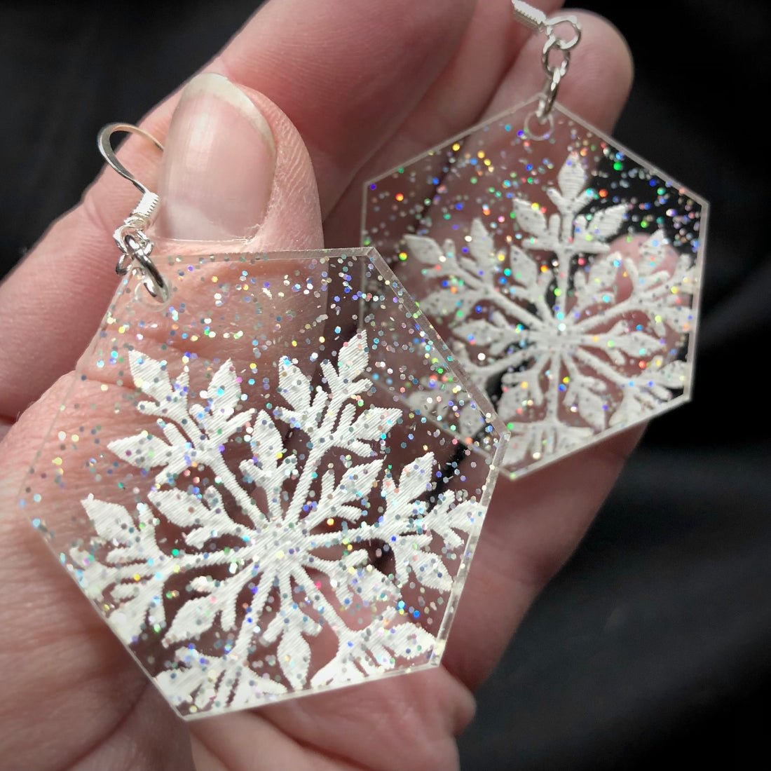 Magical Glitter Ice Crystal Earrings - Driftless Enchantments