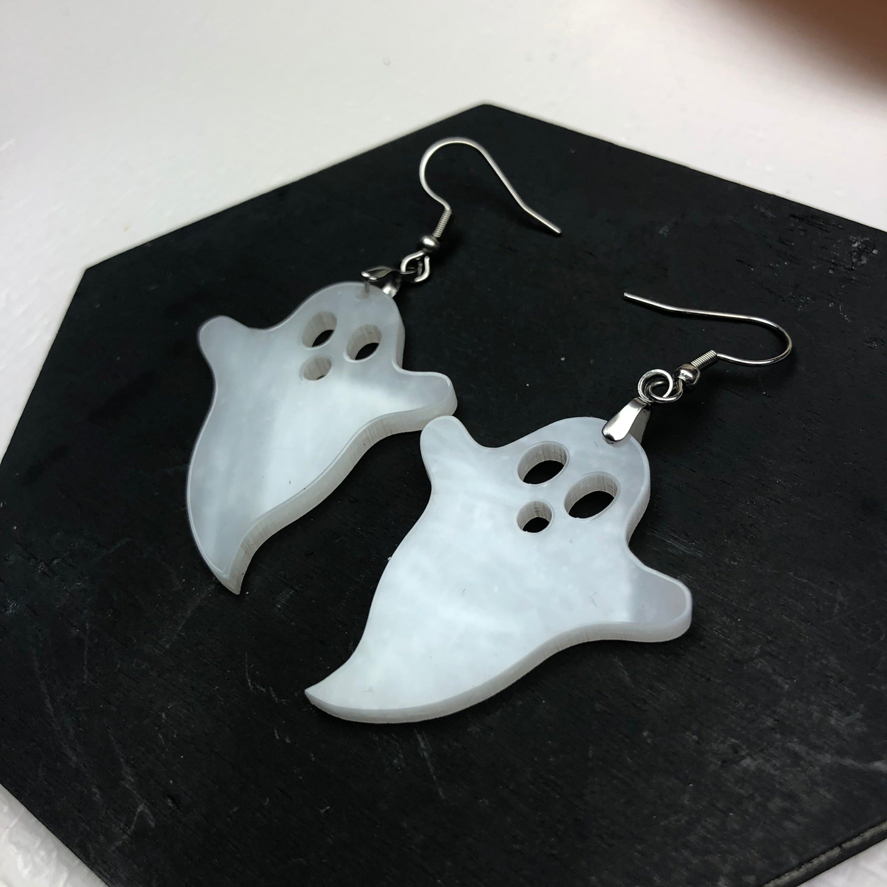 Marble Petite Ghost Earrings - Driftless Enchantments