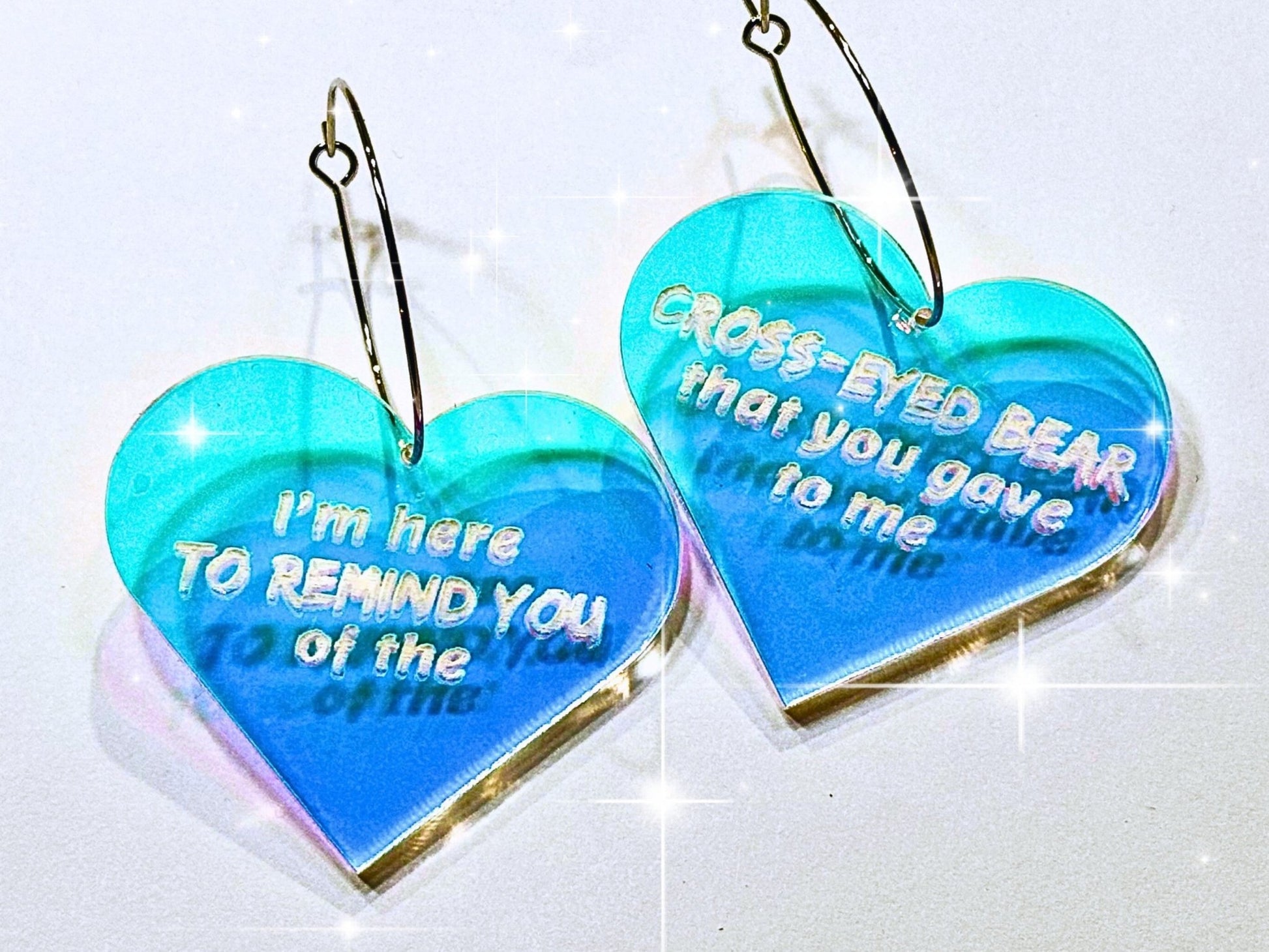 Misheard Lyrics Earrings | Cross-Eyed Bear - Painted Raina