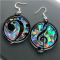 Music Lover's Treble and Bass Clef Earrings - Layered Holographic - Driftless Enchantments