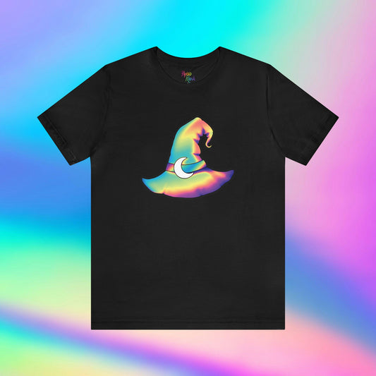 Pastel Rainbow Witch Hat Unisex Jersey Short Sleeve Tee - Driftless Enchantments