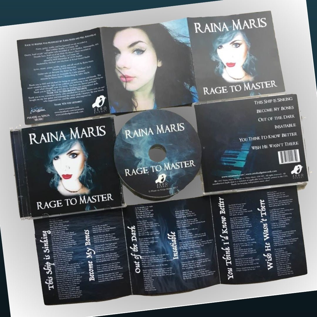 "Rage to Master" by Raina Maris - Limited Edition Physical CD - Painted Raina