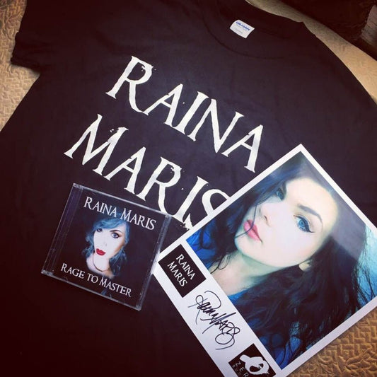 Raina Maris "Rage to Master" CD, T-Shirt and Signed Promo Photo - Bundle #2 - Painted Raina
