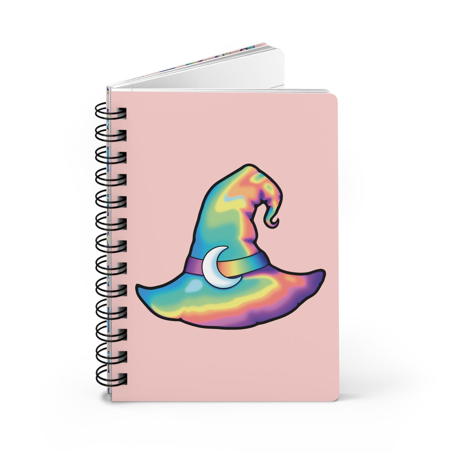 Rainbow Witch Hat Spiral Bound Journal - Coral - Driftless Enchantments
