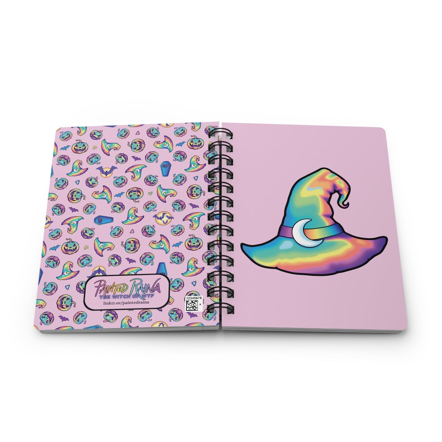 Rainbow Witch Hat Spiral Bound Journal - Pink - Driftless Enchantments