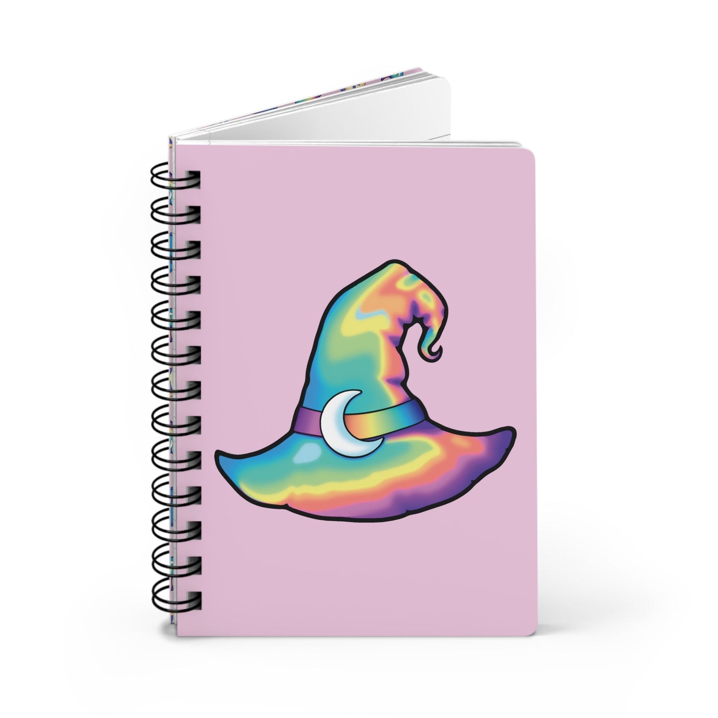 Rainbow Witch Hat Spiral Bound Journal - Pink - Driftless Enchantments