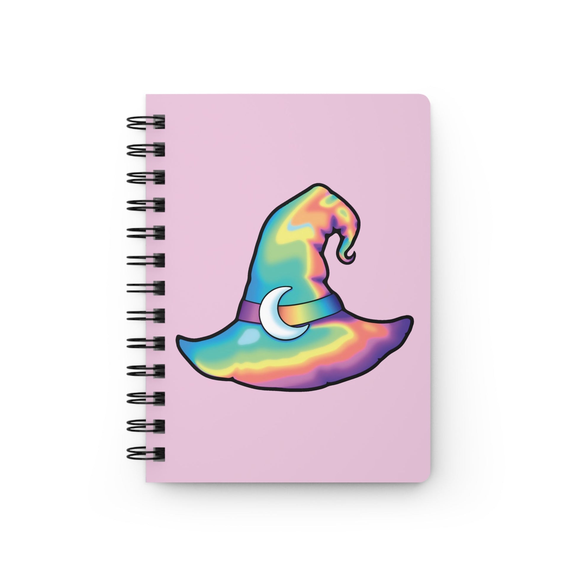 Rainbow Witch Hat Spiral Bound Journal - Pink - Driftless Enchantments