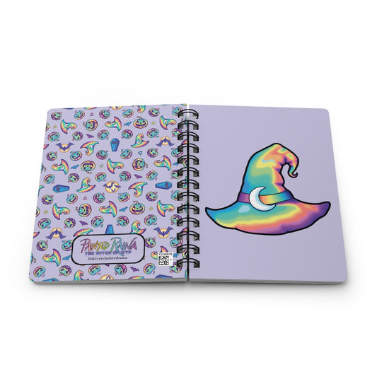 Rainbow Witch Hat Spiral Bound Journal - Violet - Driftless Enchantments