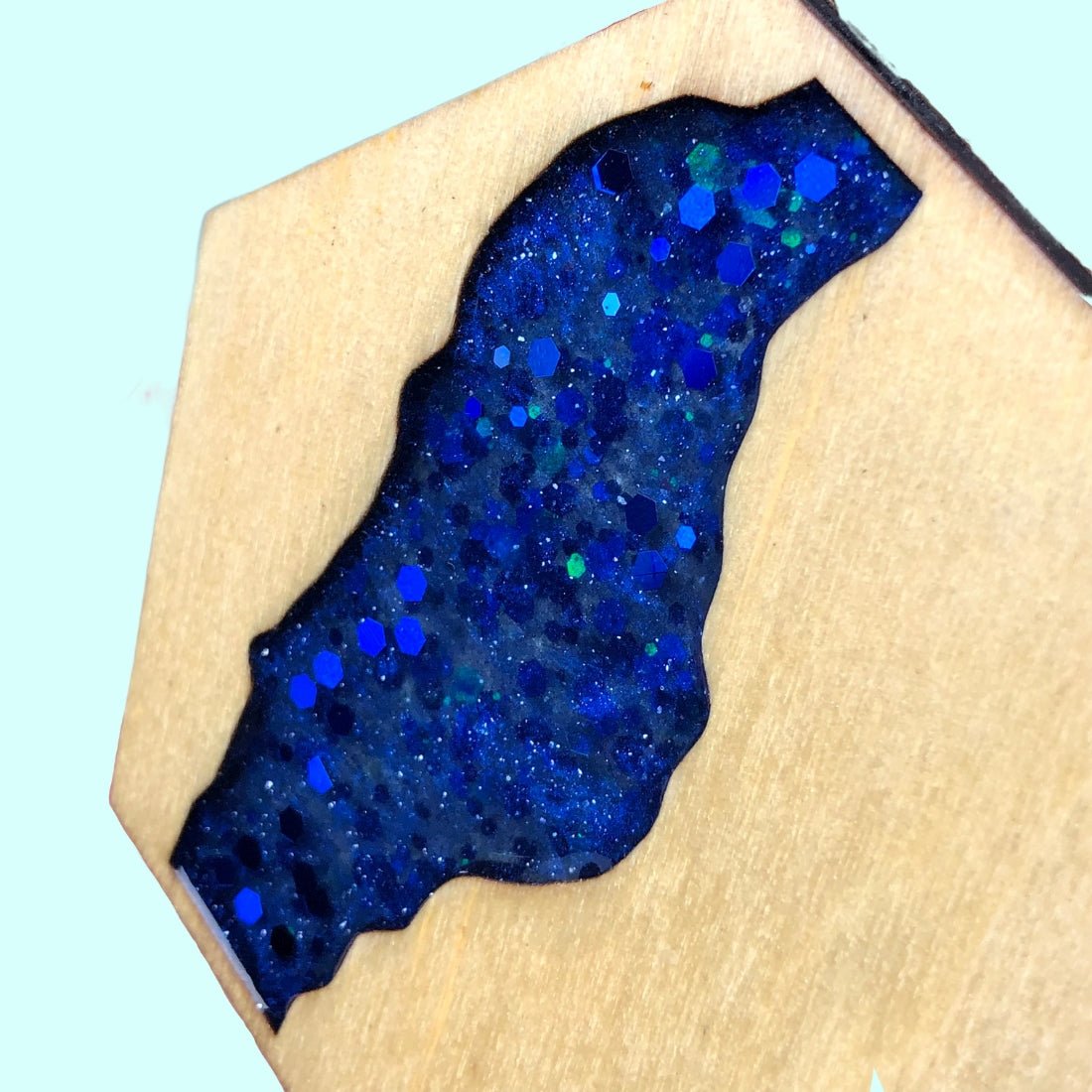 Sapphire Blue Wood & Resin Coasters - Driftless Enchantments