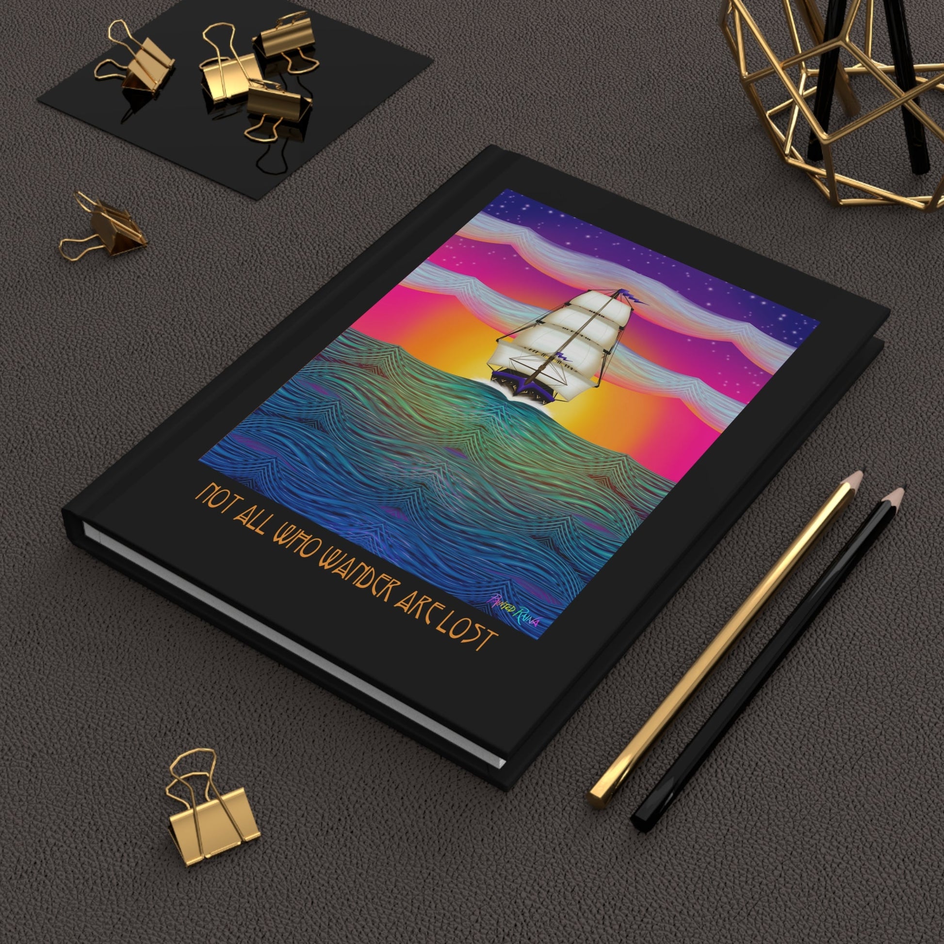 Ship at Sunset Hardcover Journal - Driftless Enchantments