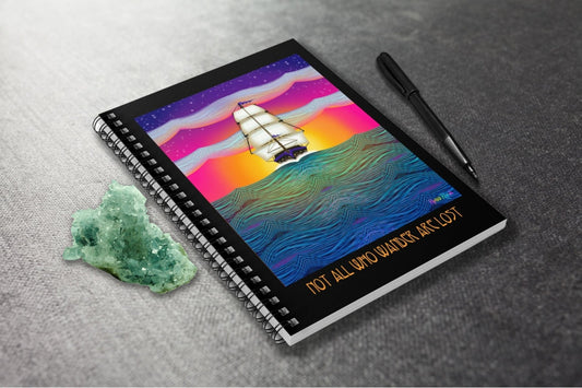 Ship at Sunset - Spiral Notebook - Driftless Enchantments