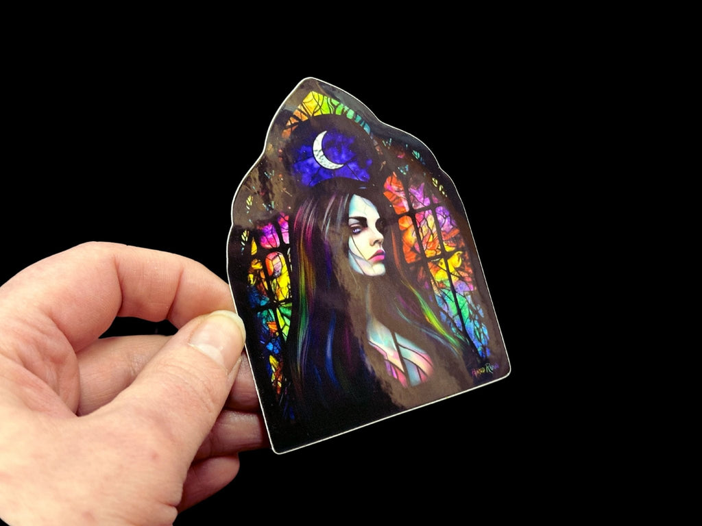 The Lady Awaits Premium Glossy Sticker - Driftless Enchantments