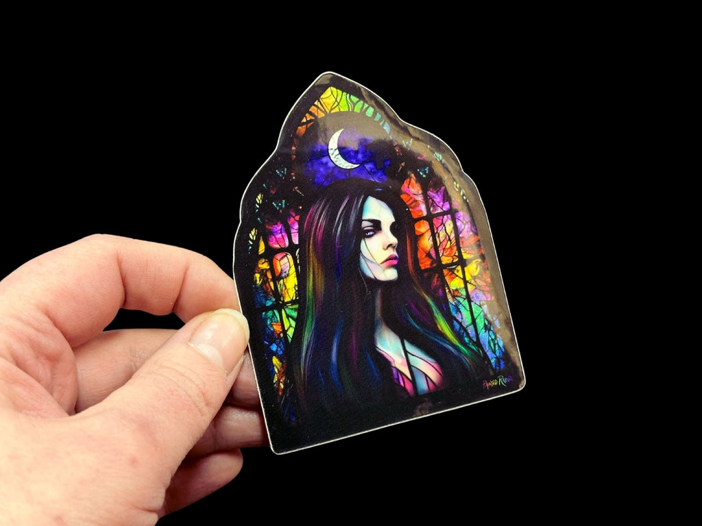 The Lady Awaits Premium Glossy Sticker - Driftless Enchantments